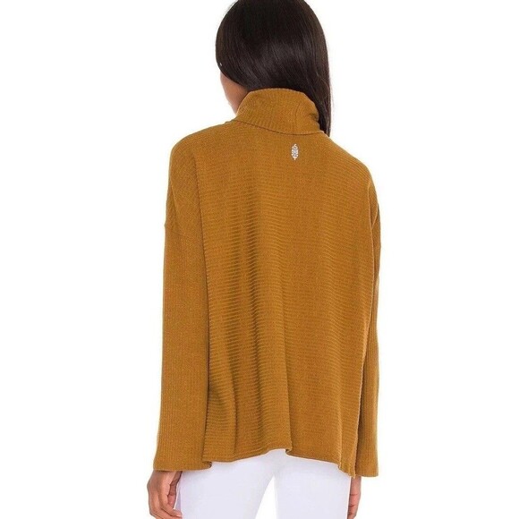 Free People Movement Can't Handle This Turtleneck Small Mustard Atlas Bell Boho - Picture 5 of 16